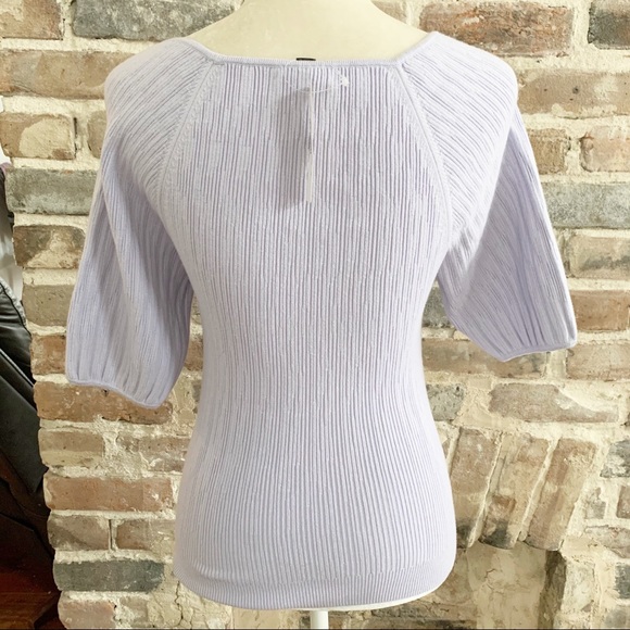 NWT J. Crew Square Neck Puff Sleeve Ribbed Sweater - Picture 5 of 7